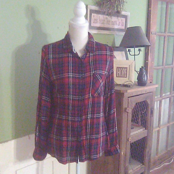 miami Tops - 🔴Miami plaid pocket button up top